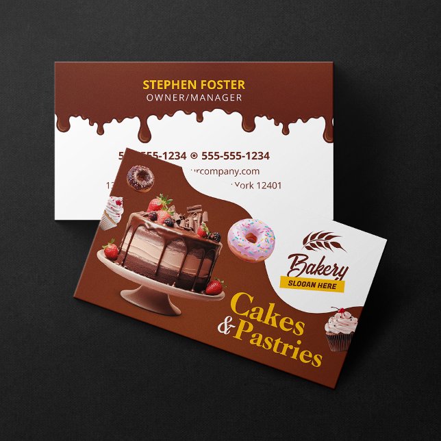 Bakery Wedding Birthday & Anniversary Cake Pastry Business Card (Creator Uploaded)
