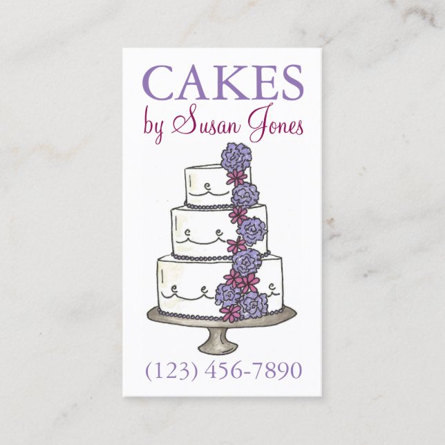 Bakery Wedding Cake Decorating Decorator Pastry Business Card (Front)