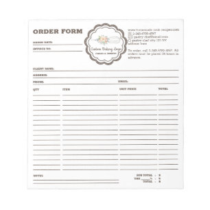Bakery Whisk Order Form simple Notepad