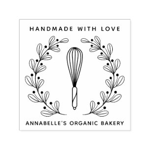 Bakery Whisk Wreath  Self-inking Stamp