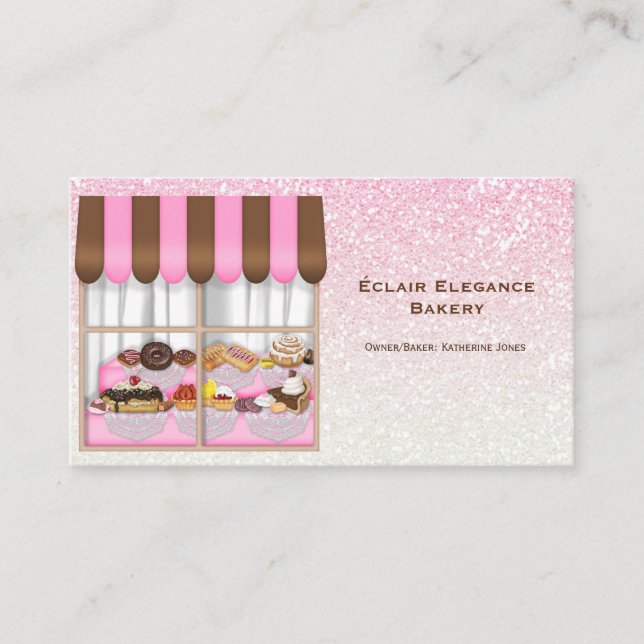 Bakery Window Pastry Business Cards (Front)
