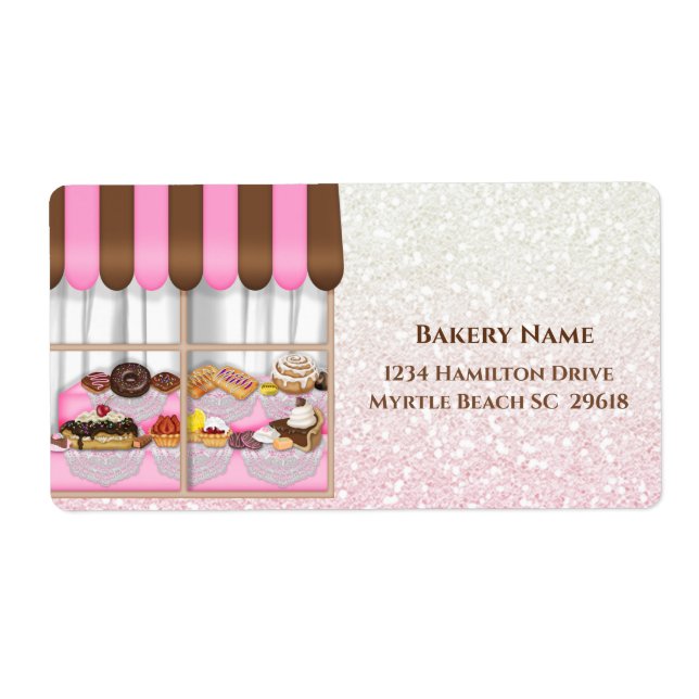 Bakery Window Pastry Shipping Label (Front)