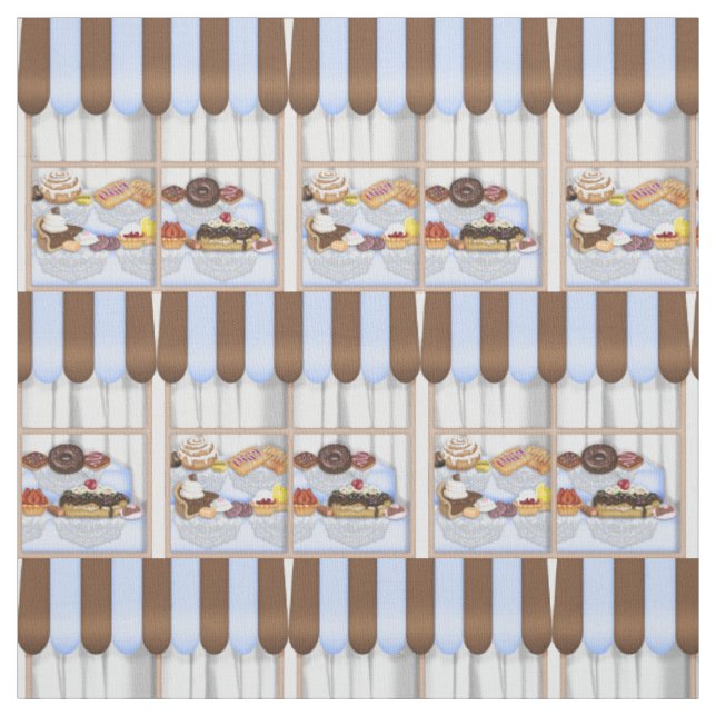 Bakery Window Pima cotton fabric (Swatch)