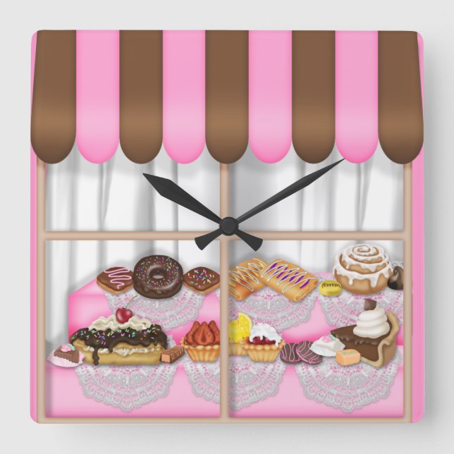 Bakery Window Sweet Treat clock (Front)