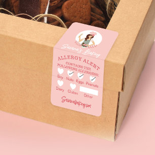 Bakery Woman Food Safety Allergy Alert Bakery Pink