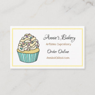 Bakery    Yellow Sprinkled Cupcake   Business Card