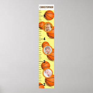 Baketball Photo Template Growth Chart
