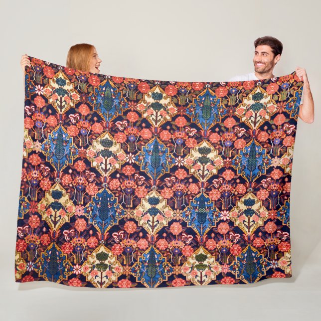 Bakhshaish Azerbaijan Northwest Persian Carpet Pri Fleece Blanket (In Situ)