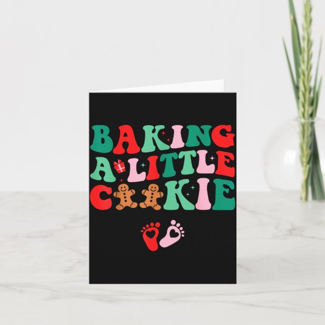 Baking A Little Cookie Cute Christmas Pregnancy An Card (Front)