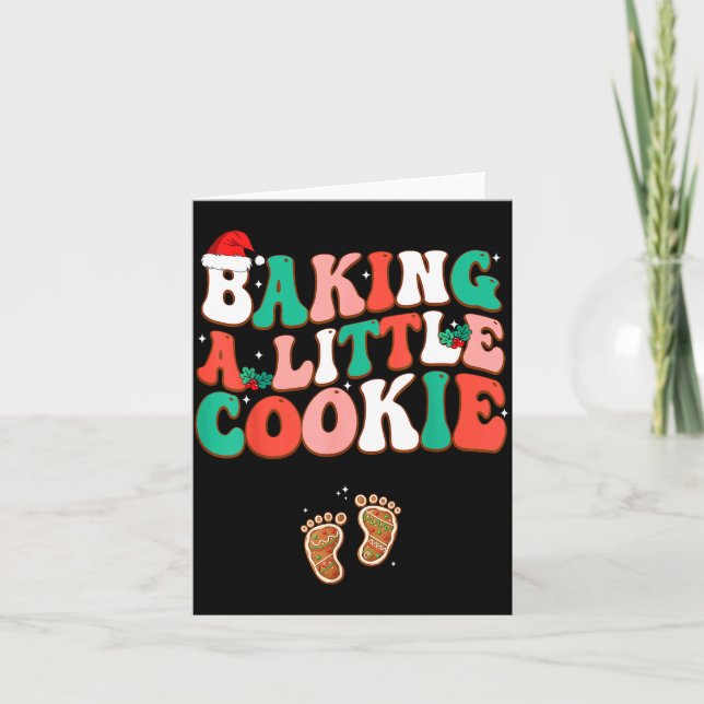Baking A Little Cookie Cute Christmas Pregnancy An Card (Front)