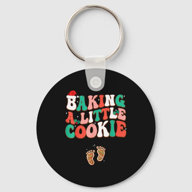 Baking A Little Cookie Cute Christmas Pregnancy An Key Ring (Front)