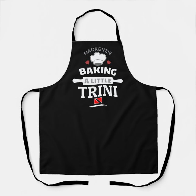 Baking a Little Trini Pregnancy Gift Apron (Front)