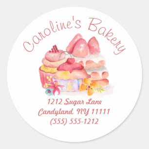 Baking and Bakery Boutique, Cupcakes & Pastries Classic Round Sticker