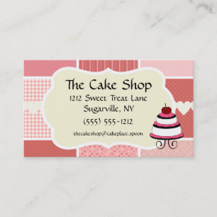 Baking and Bakery Boutique, Pink Polka Dot Heart Business Card
