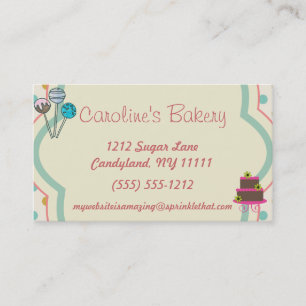Baking and Bakery Boutique, Polka Dot Business Card