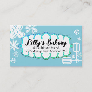 baking baker beaters utensils flowers business car card