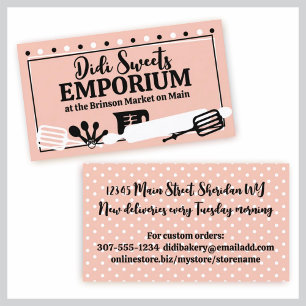 baking baker pastry chef cakes cookies business card