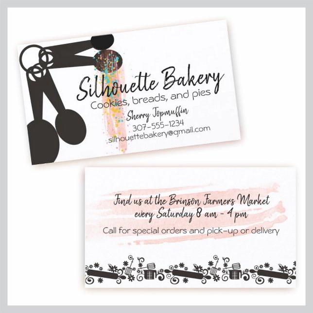 Baking bakery measuring spoons pastry chef business card (Creator Uploaded)