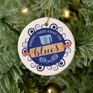 Baking bakery rolling pin sweets tree Christmas Ceramic Tree Decoration