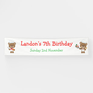 Baking Bear Birthday Party Banner