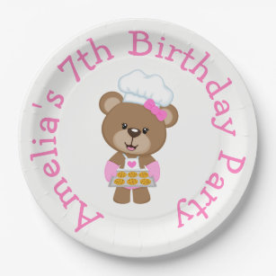 Baking Bear Birthday Party Paper Plate