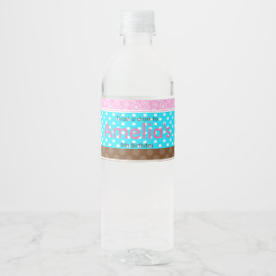 Baking Bear Birthday Party Water Bottle Label