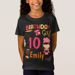 Baking Birthday Girl Party Theme Matching T-Shirt