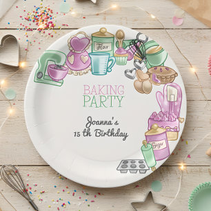 Baking birthday party paper plate