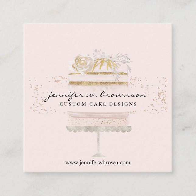 Baking Blogger Cookbook Author Square Business Card (Front)
