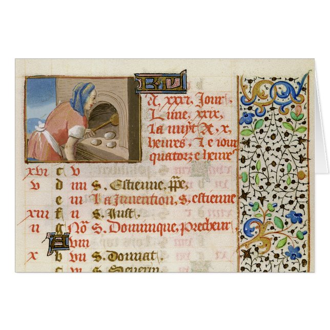 Baking Bread, from a Book of Hours (Front Horizontal)