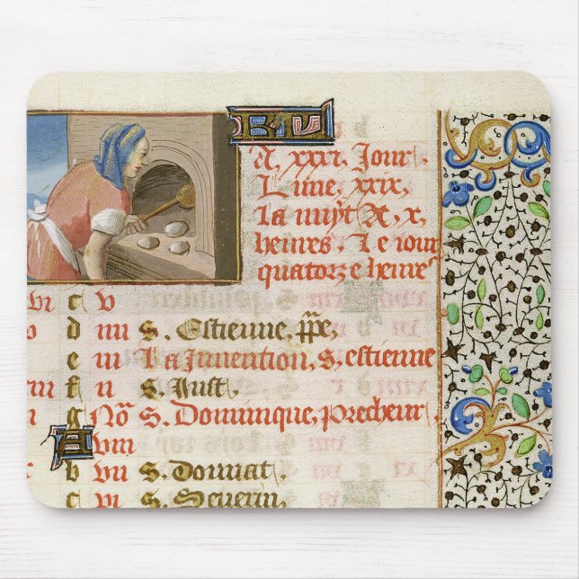 Baking Bread, from a Book of Hours Mouse Mat (Front)
