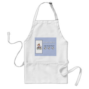 Baking Break Relaxing Lady with Cat, Wine & Cell Standard Apron