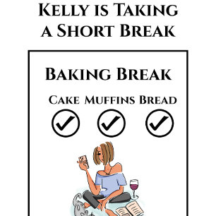 Baking Break Relaxing Lady with Wine, Cat & Cell T-Shirt