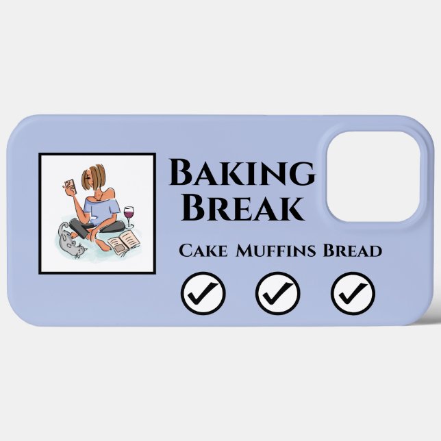 Baking Break Relaxing Lady with Wine & Cellphone Case-Mate iPhone Case (Back (Horizontal))