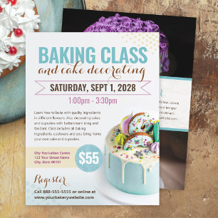 Baking Cake Decorating Class Event Flyer Template