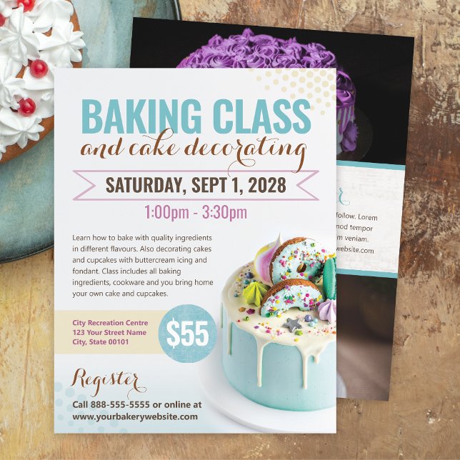 Baking Cake Decorating Class Event Flyer Template (Creator Uploaded)