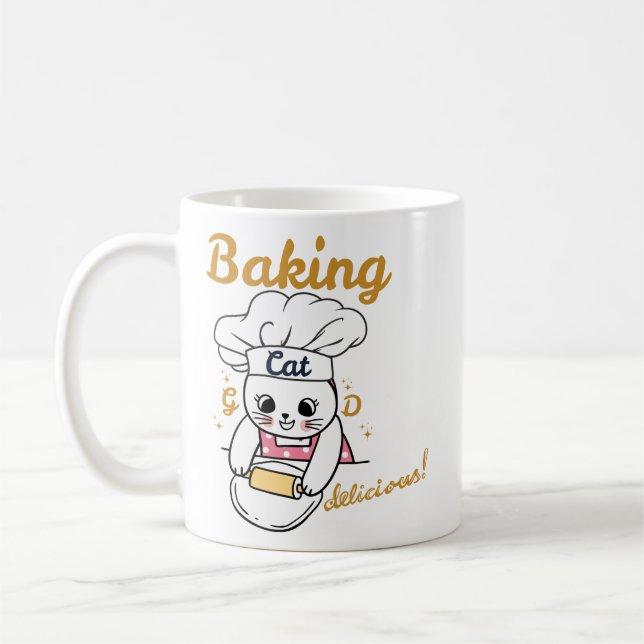 Baking Cat-DELICIOUS Good Design Coffee Mug (Left)