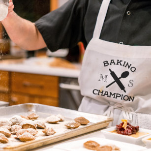 Baking Champion White Kitchen Apron for Bakers