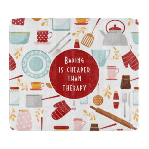 Baking Cheaper Than Therapy Kitchen Gift Cutting Board
