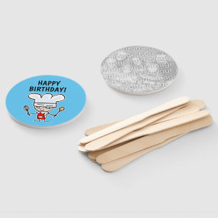 Baking chef kid's Birthday party favor custom  Hand Fan