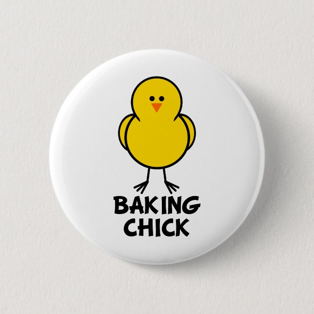 Baking Chick 6 Cm Round Badge (Front)