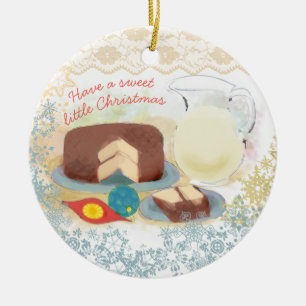 Baking chocolate cake milk Christmas ornament