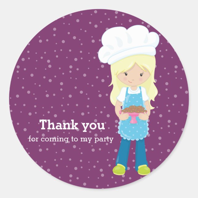 Baking * choose your background colour classic round sticker (Front)