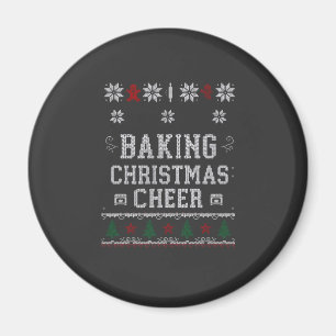 Baking Christmas Cheer Gingerbread Oven Knit Patte Magnet