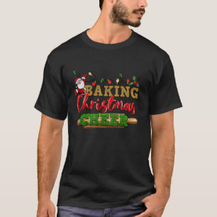 Baking Christmas Cheer Santa Claus Xmas Lights Paj T-Shirt