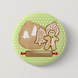 Baking Christmas Cookies 6 Cm Round Badge