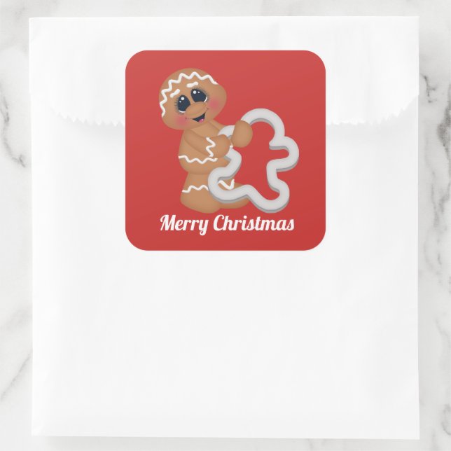 Baking Christmas gingerbread add message sticker (Bag)