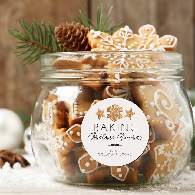 Baking Christmas Memories Classic Round Sticker (Baking Christmas Memories Classic Round Sticker)