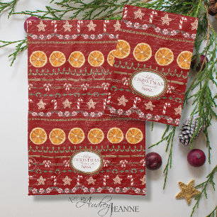 Baking Christmas Memories Nana Watercolor Red Tea Towel