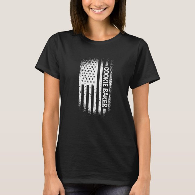 Baking Cookie Baker Usa Flag Cookie T-Shirt (Front)